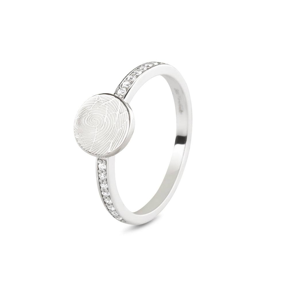 See You Ring met disk en steen voor gravure in goud – 457 – afbeelding 3