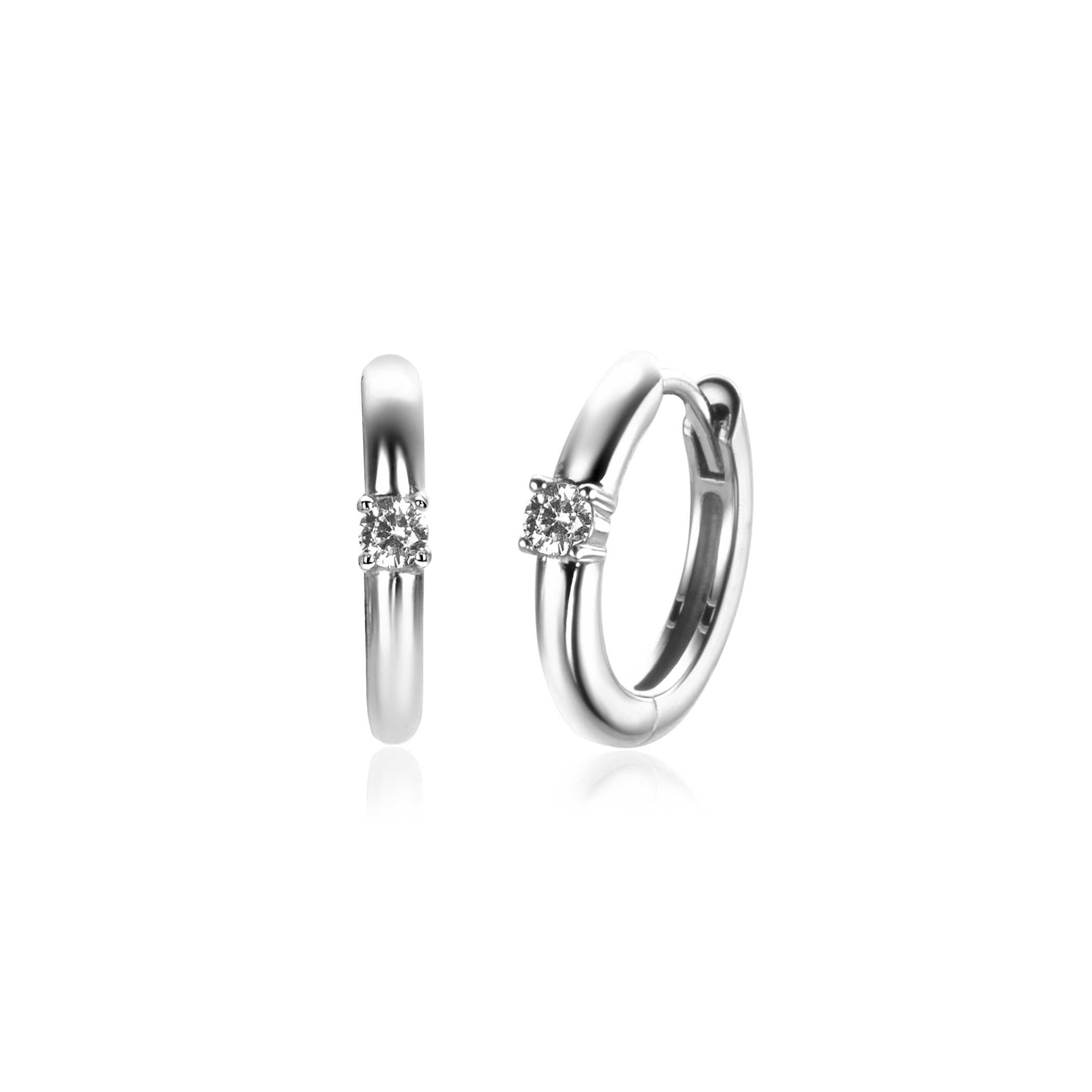 ZINZI Zilveren Oorbellen met Witte Zirkonia ZICRZ-APR