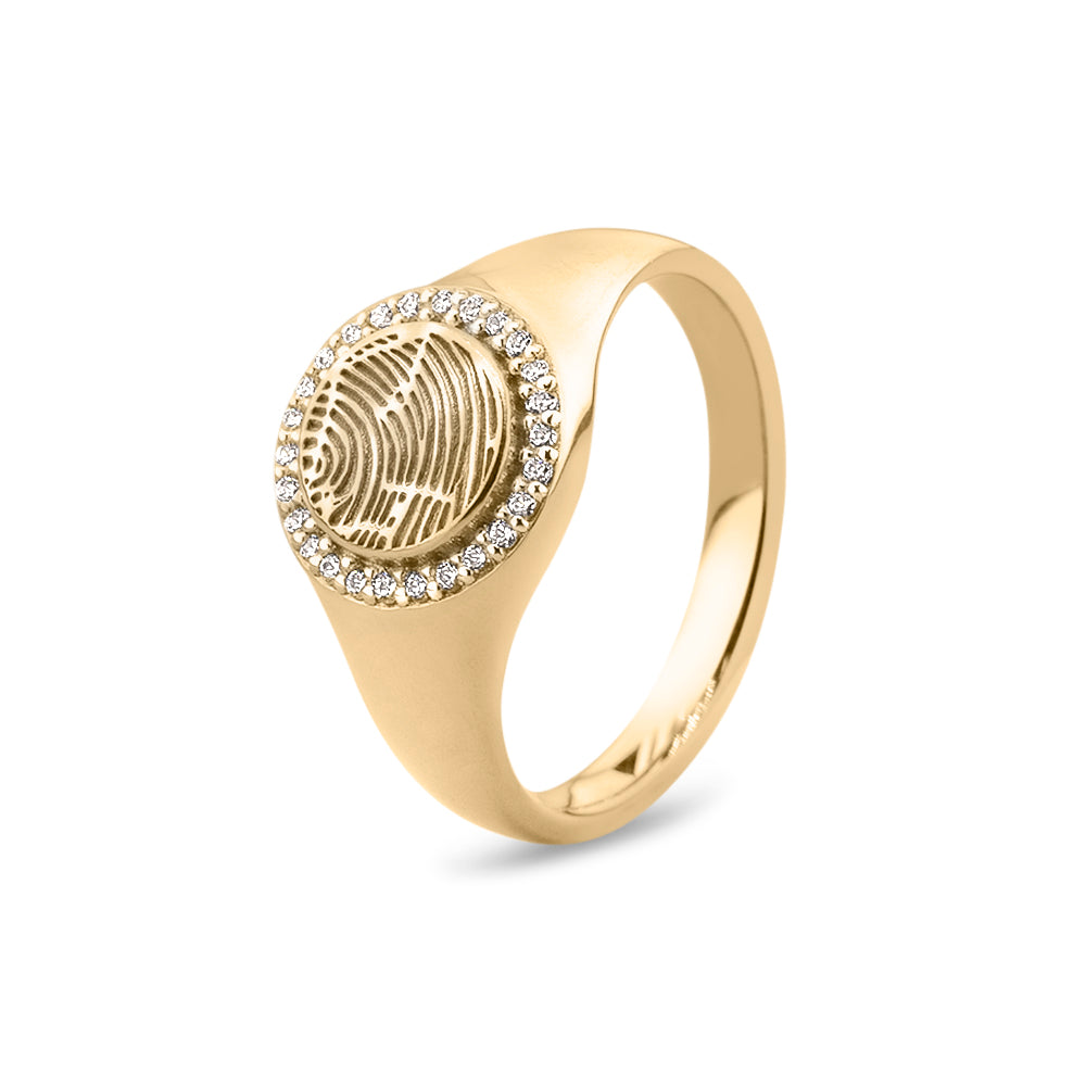 See You Small Round Signet & Ash Ring - 466S-EU50