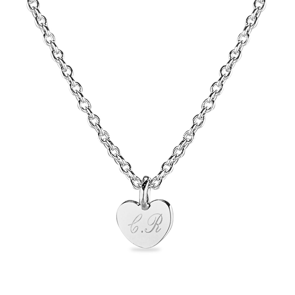 See You Klein zilveren graveerhart met collier – 469 – afbeelding 1
