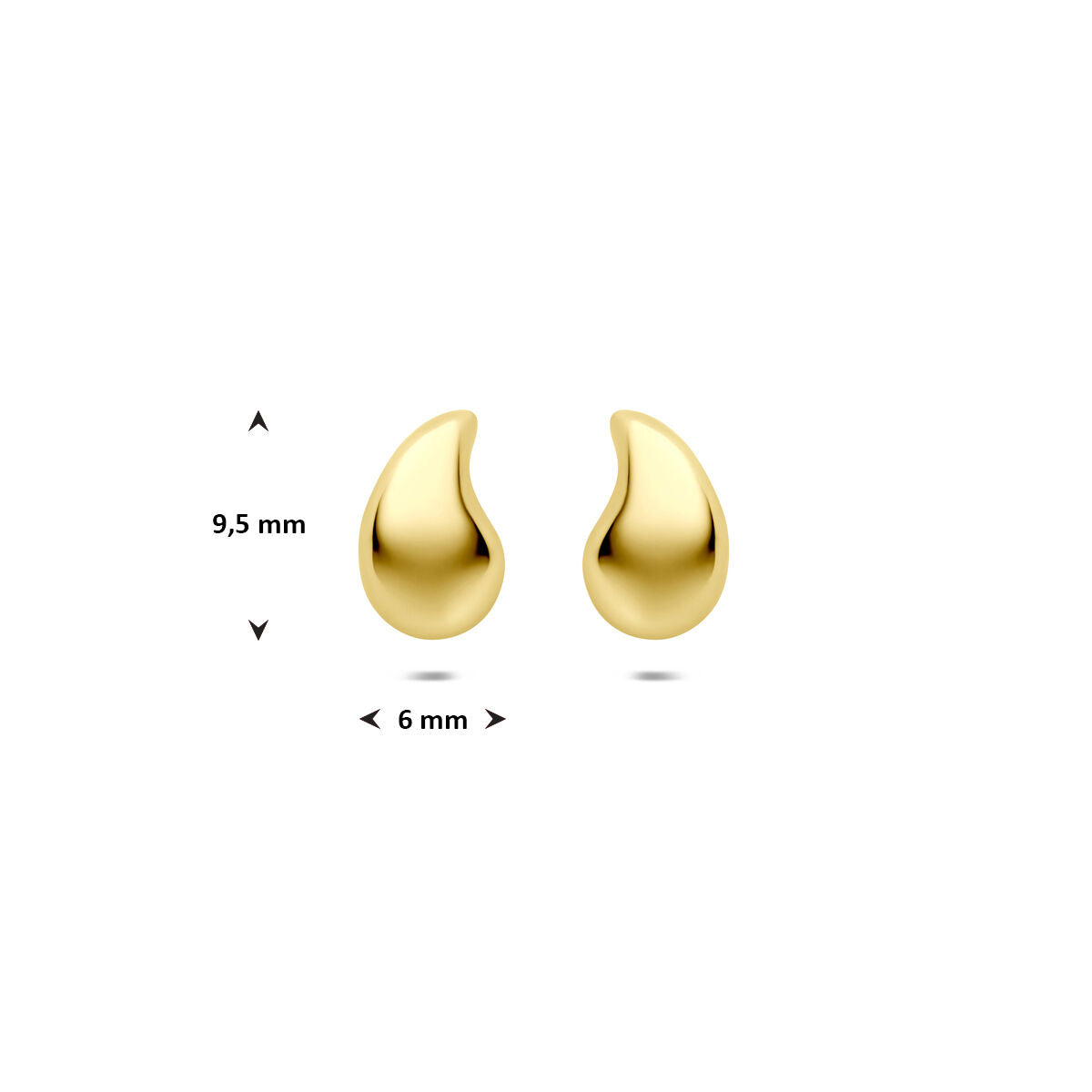 Fantasy Collection Oorbellen druppel 9,5 mm 14K geelgoud