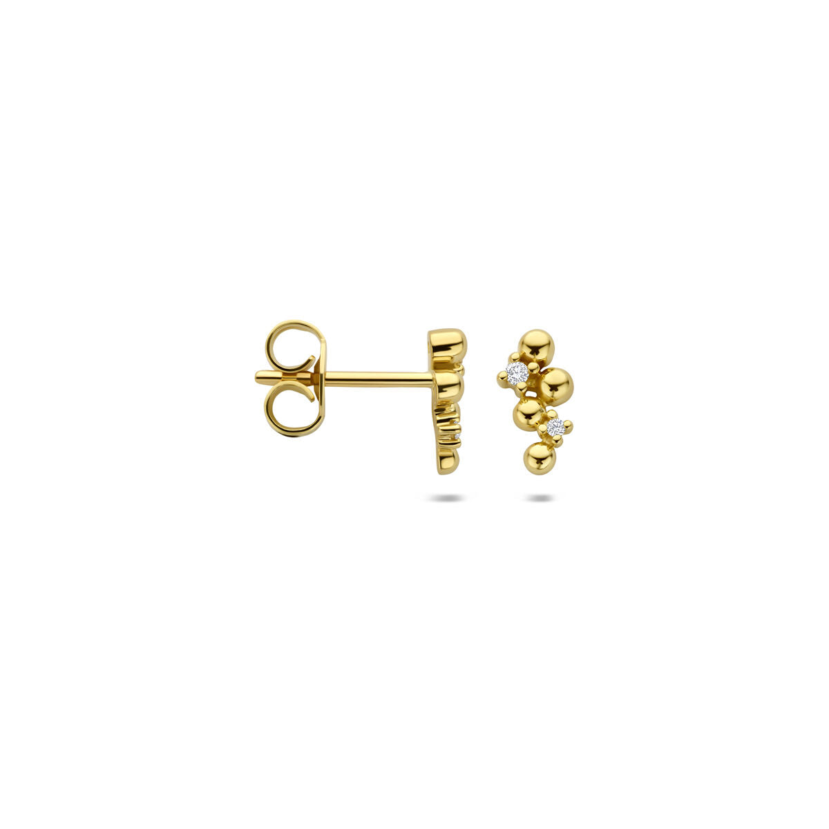 Fantasy Collection Oorbellen diamant 0.03ct (2x 0.015ct) h p 8,5 mm 14K geelgoud