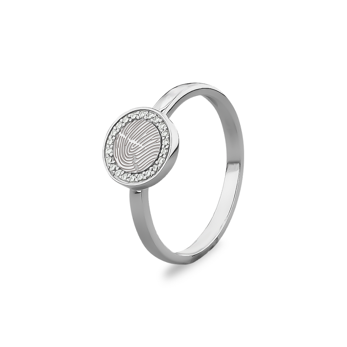 See You Zegeldisk ring in zilver met zirkonia – 470 – afbeelding 2