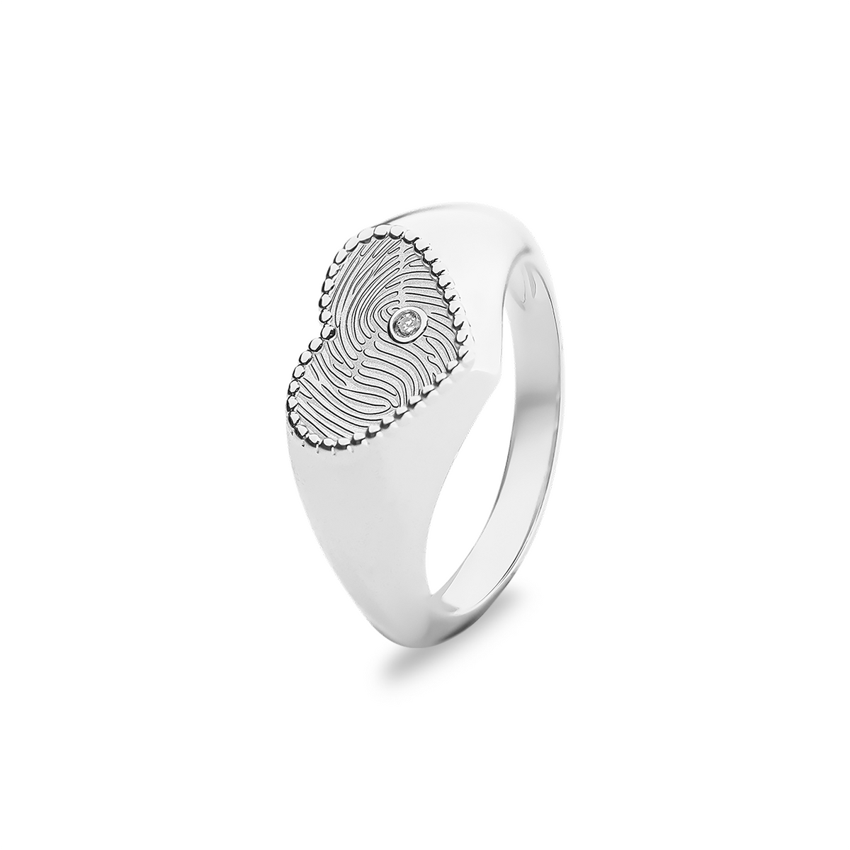 See You Heart Signet Ring Diamond 1.2 cm - 471S-EU47