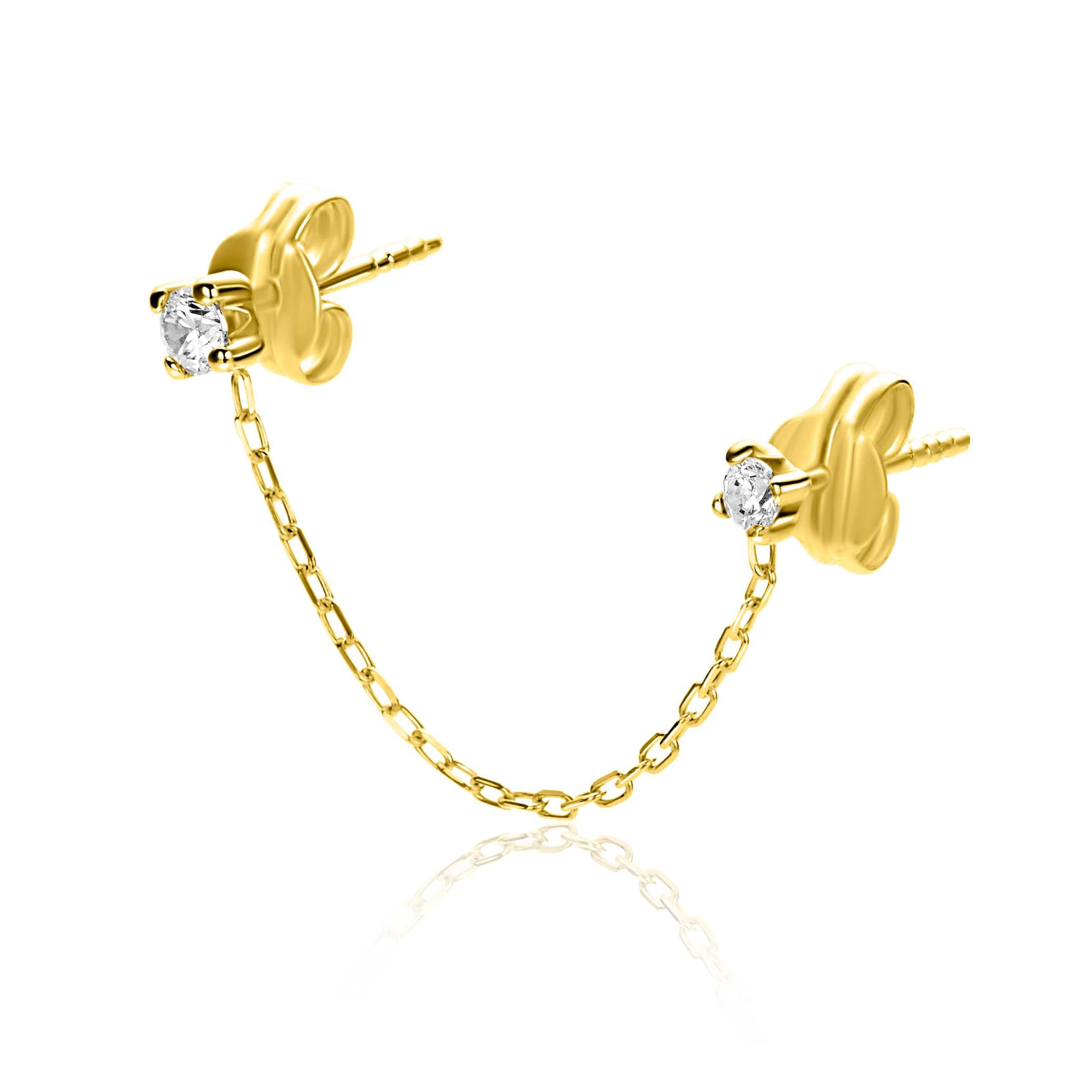 ZINZI 14K Gouden Oorbellen ZGO547 wit