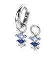ZINZI zilveren oorbedels bezet met blauwe en witte kleurstenen ZICH2631B 13mm  (zonder oorringen) - PansiteNederland.nl