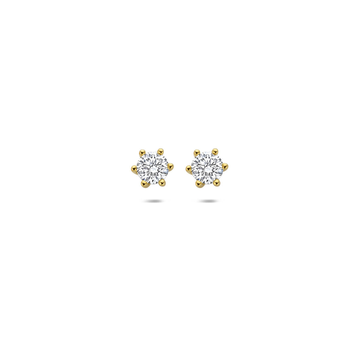 Fantasy Collection Oorbellen lab grown diamant 0.50ct (2x 0.25ct) f vs 4 mm 14K geelgoud
