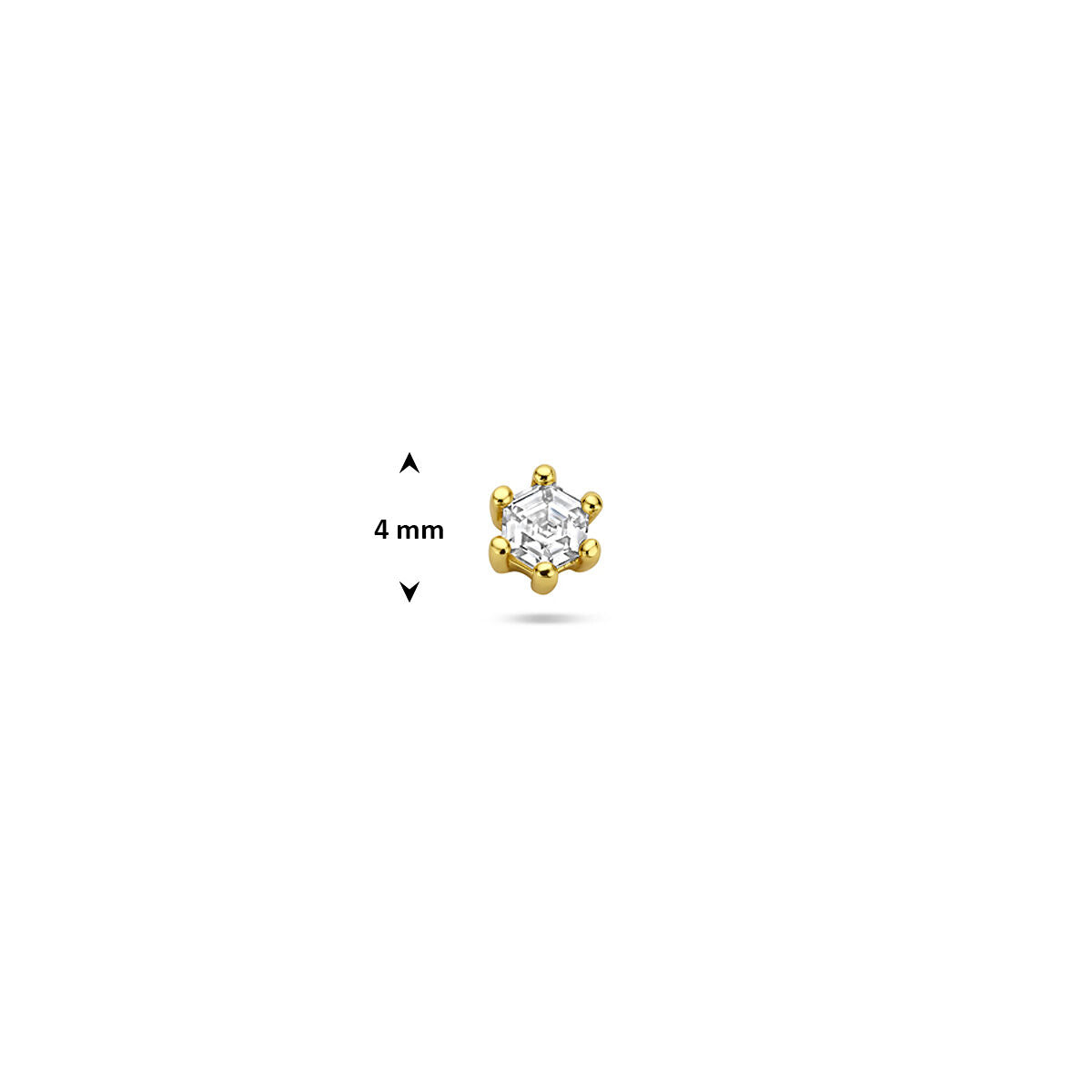 Fantasy Collection Flat back piercing zirkonia 1 micron 4 mm zilver verguld