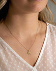 Zinzi Gold 14 krt gouden hanger met trendy glanzend rond plaatje van 10mm ZGH397-10 (zonder collier)
