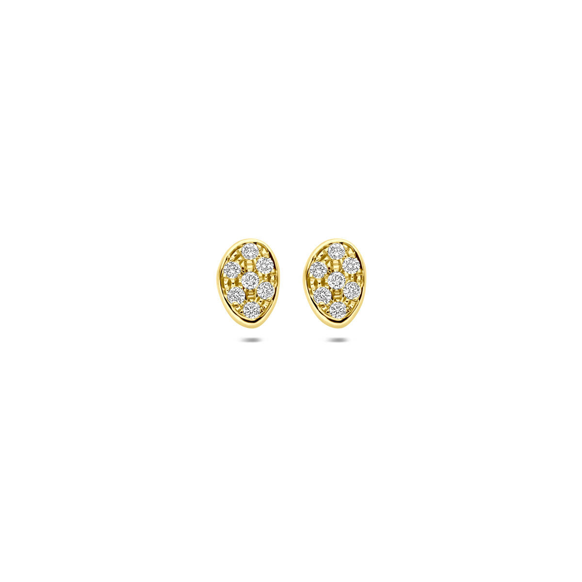 Fantasy Collection Oorbellen diamant 0.14ct (2x 0.07ct) h si 7 mm 14K geelgoud