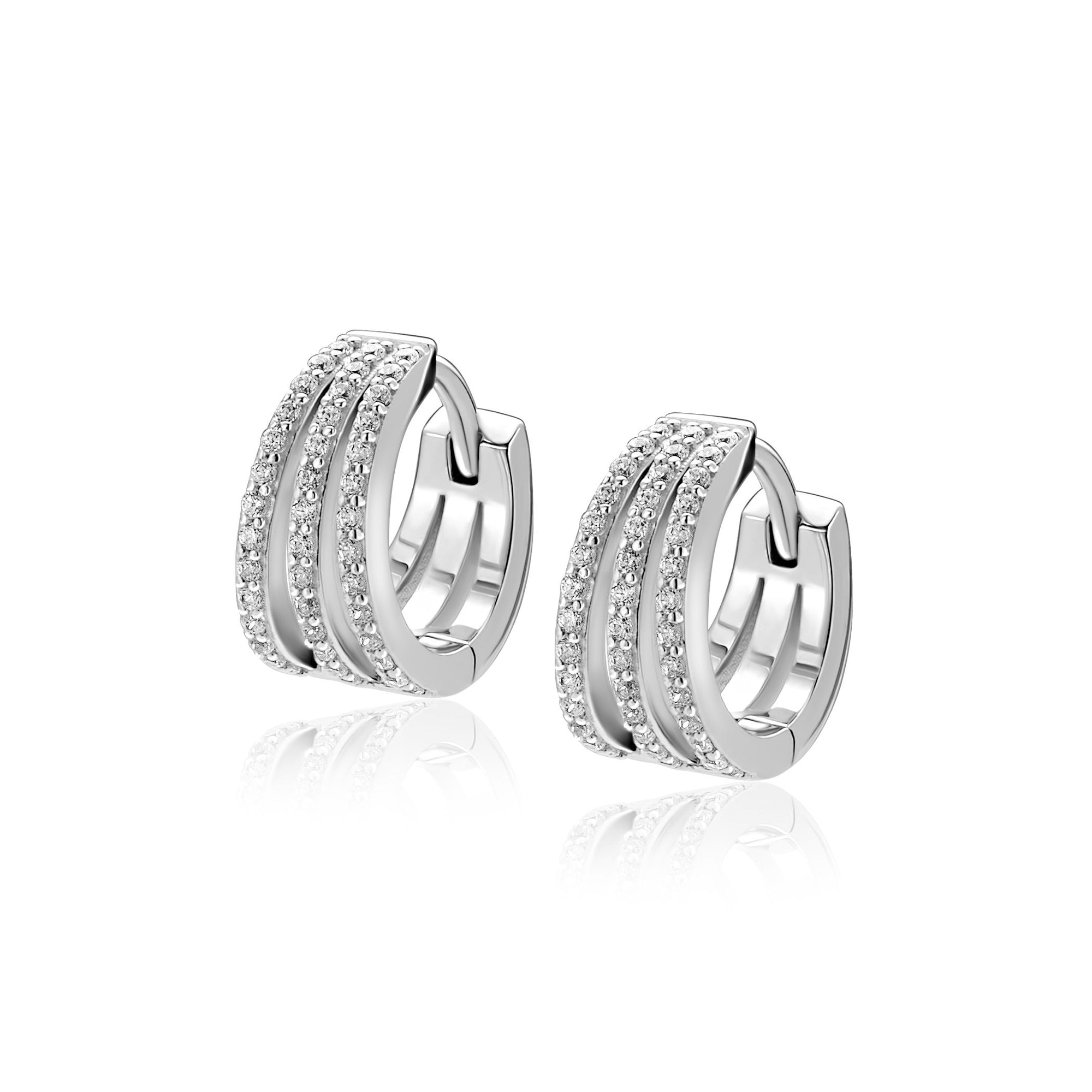 ZINZI zilveren multi-look oorringen met luxe scharniersluiting 6mm breed 13mm ZIO2727 - PansiteNederland.nl