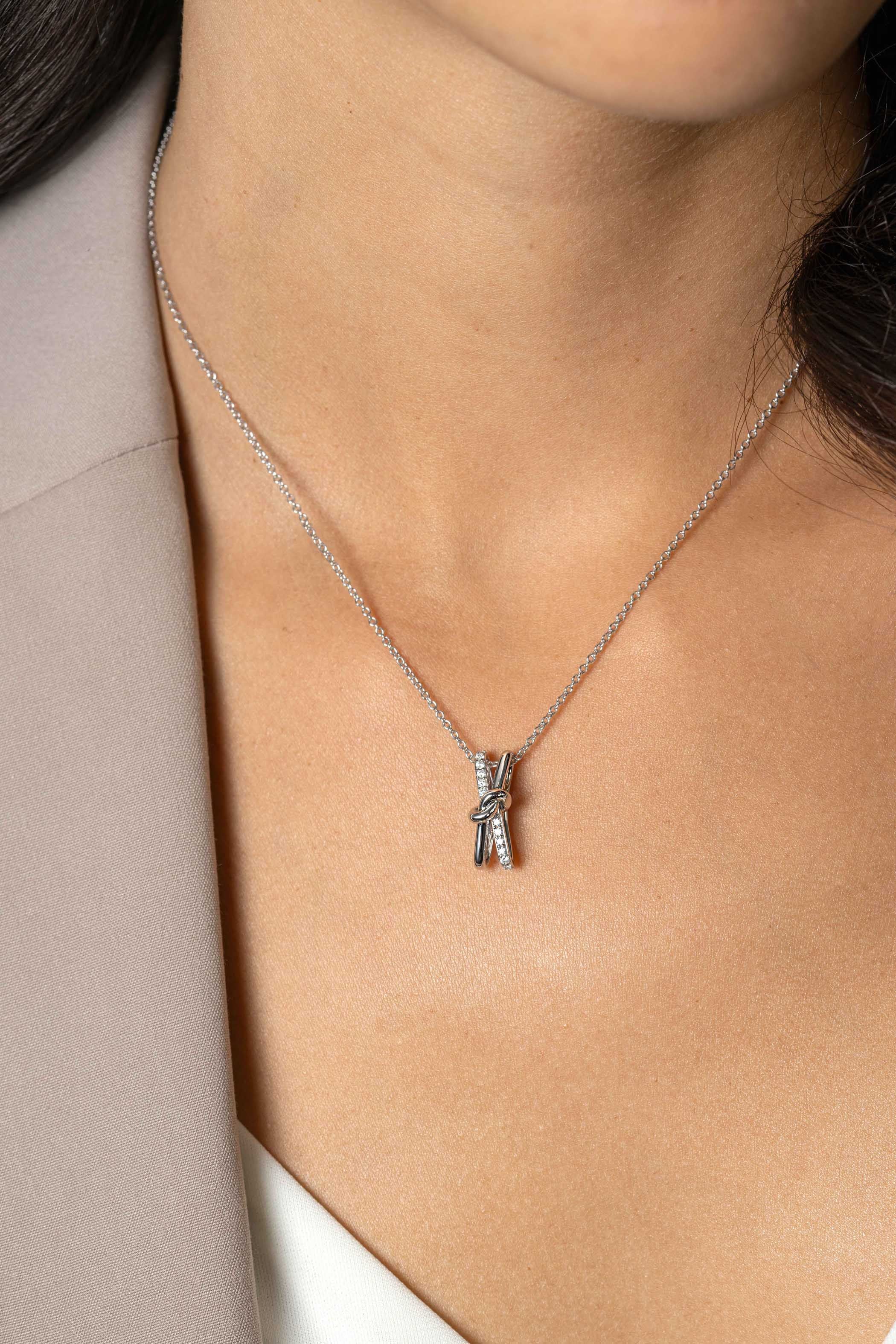 ZINZI Zilveren Ketting met Witte Zirkonia - ZIC2505
