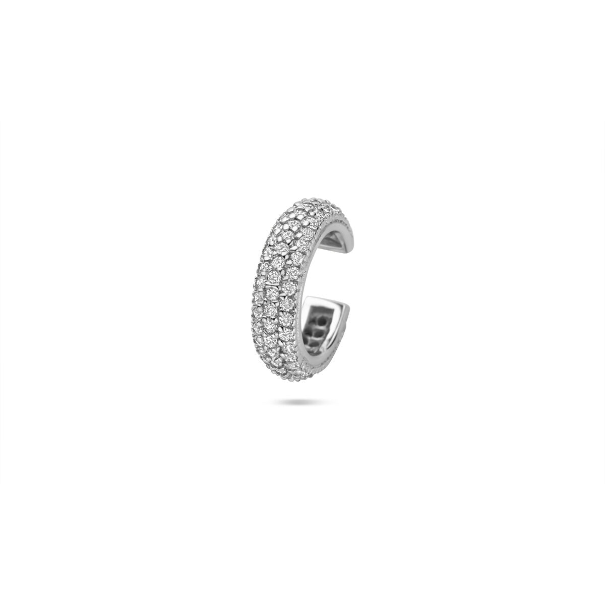 Zilveren gerhodineerde ear cuff zirkonia 13 mm - 1341296