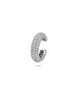 Zilveren gerhodineerde ear cuff zirkonia 13 mm - 1341296
