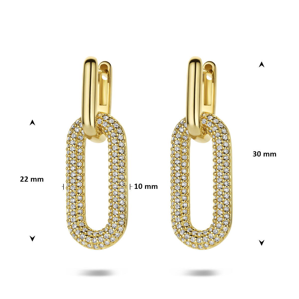 Oorringen diamant 0.71ct (2x 0.355ct) h si 14K geelgoud 22 mm