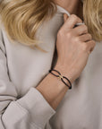 14K geelgouden armband satijn zwart strik 13 - 26 cm - 4700361
