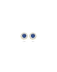 14K geelgouden oorknoppen synth. swarovski en saffier 4,5 mm - 4034239
