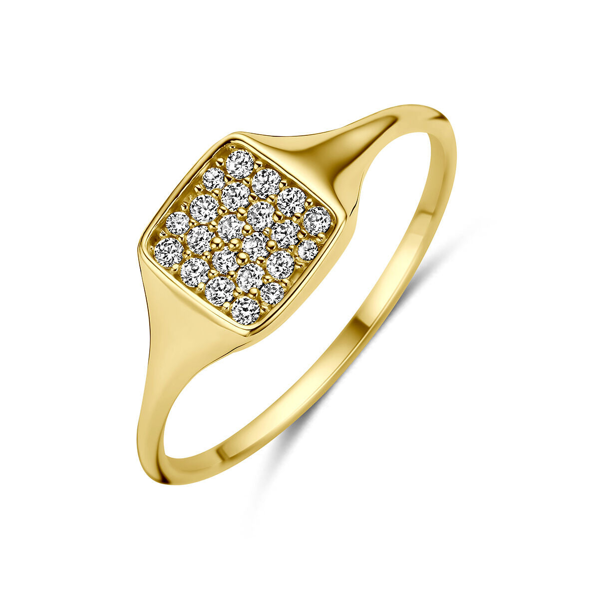 Ring zirkonia 14K geelgoud briljant