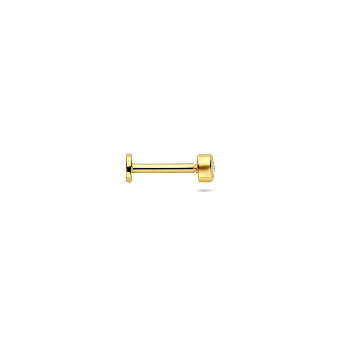 Fantasy Collection Flat back piercing rond zirkonia 3 mm 1 micron zilver verguld