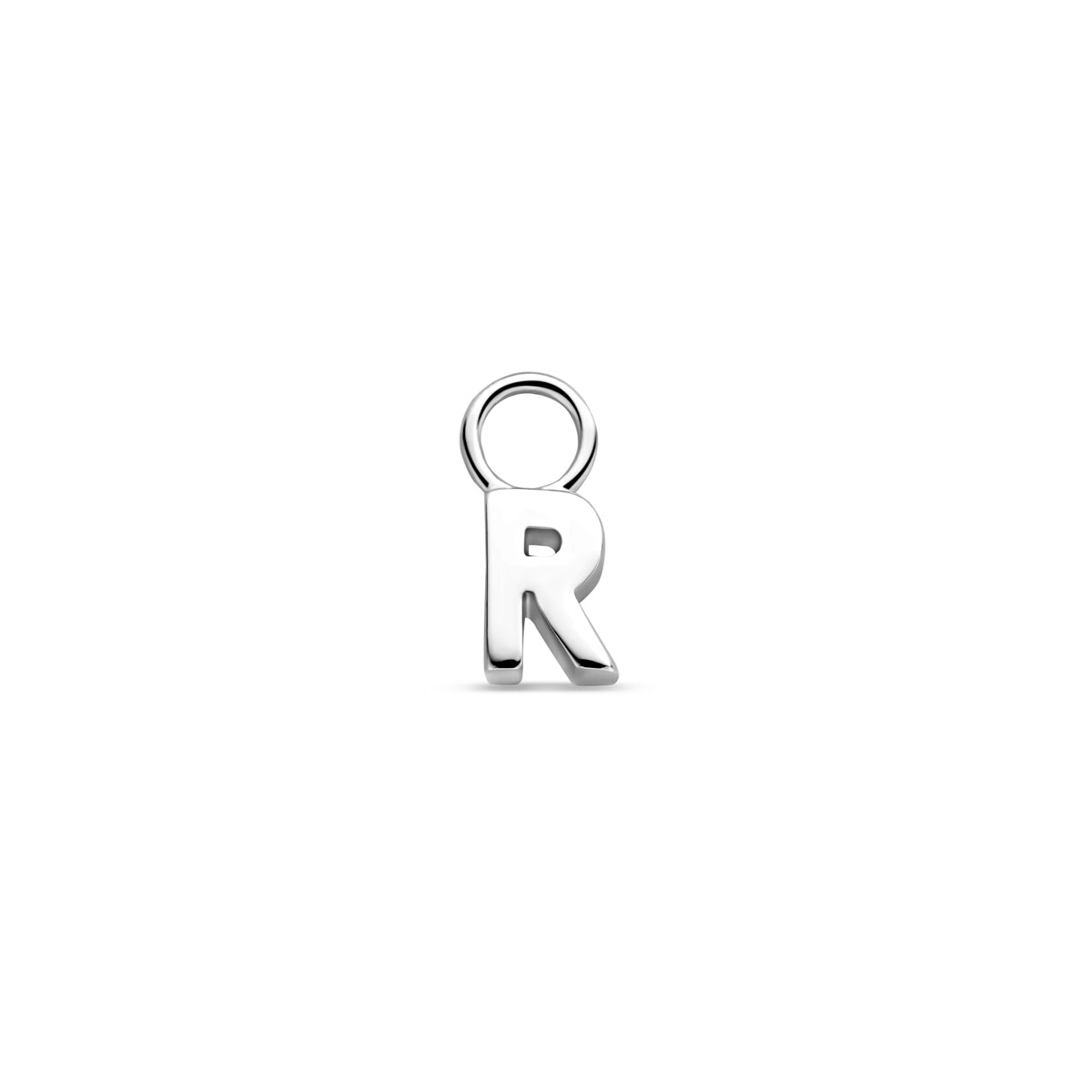Oorringhanger letter R 6 mm zilver #Letter_R