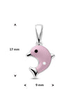 Zilveren gerhodineerde hanger dolfijn roze 17 mm 1342058