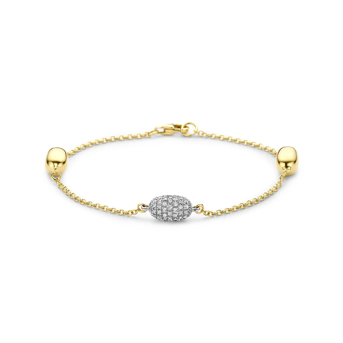 Armband diamant 0.80ct h si 19 cm 14K bicolor goud geel/wit