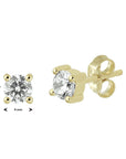 14K Geelgoud Oorknoppen Zirkonia