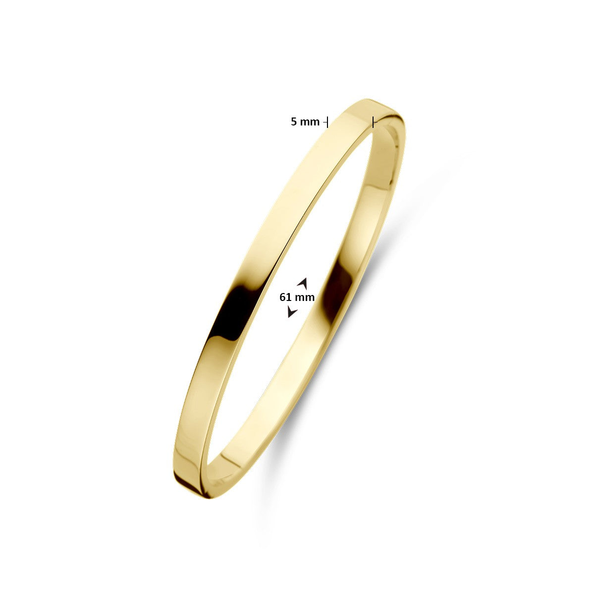 Fantasy Collection Bangle scharnier massief vlakke buis 5,0 mm silgold