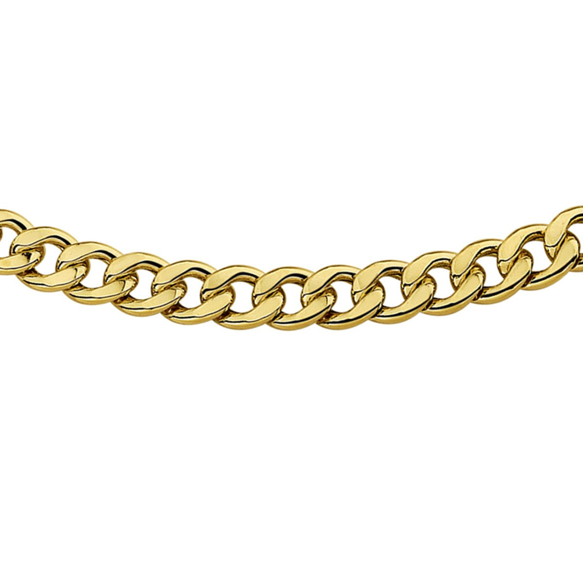 Fantasy Collection Collier gourmette 4 zijdes geslepen massief 6,5 mm silgold