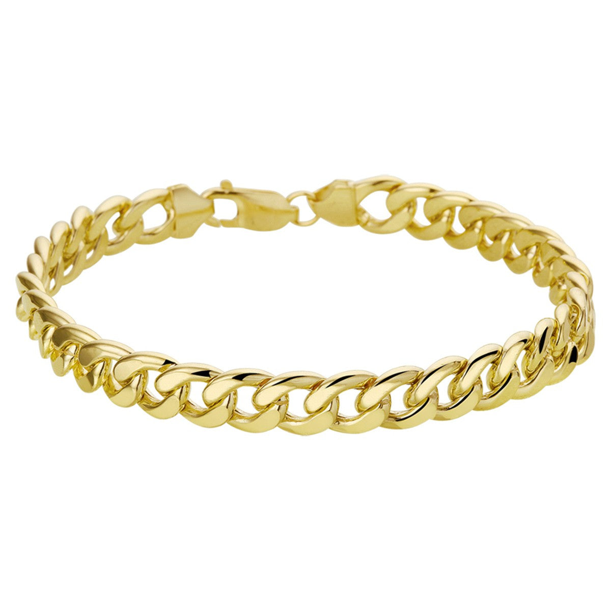 Fantasy Collection Armband gourmette 4 zijdes geslepen massief 8 mm silgold