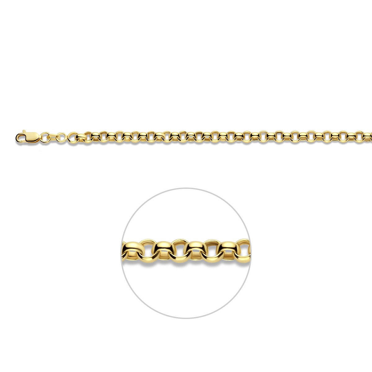 Collier jasseron massief 5,0 mm silgold