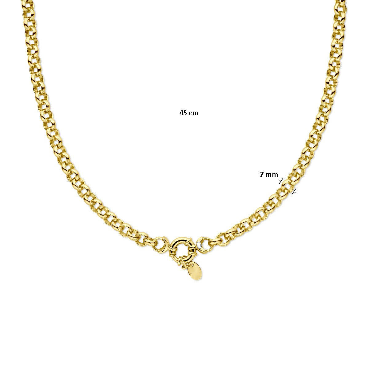 Fantasy Collection Collier jasseron massief 7 mm 45 cm met groot veerslot silgold