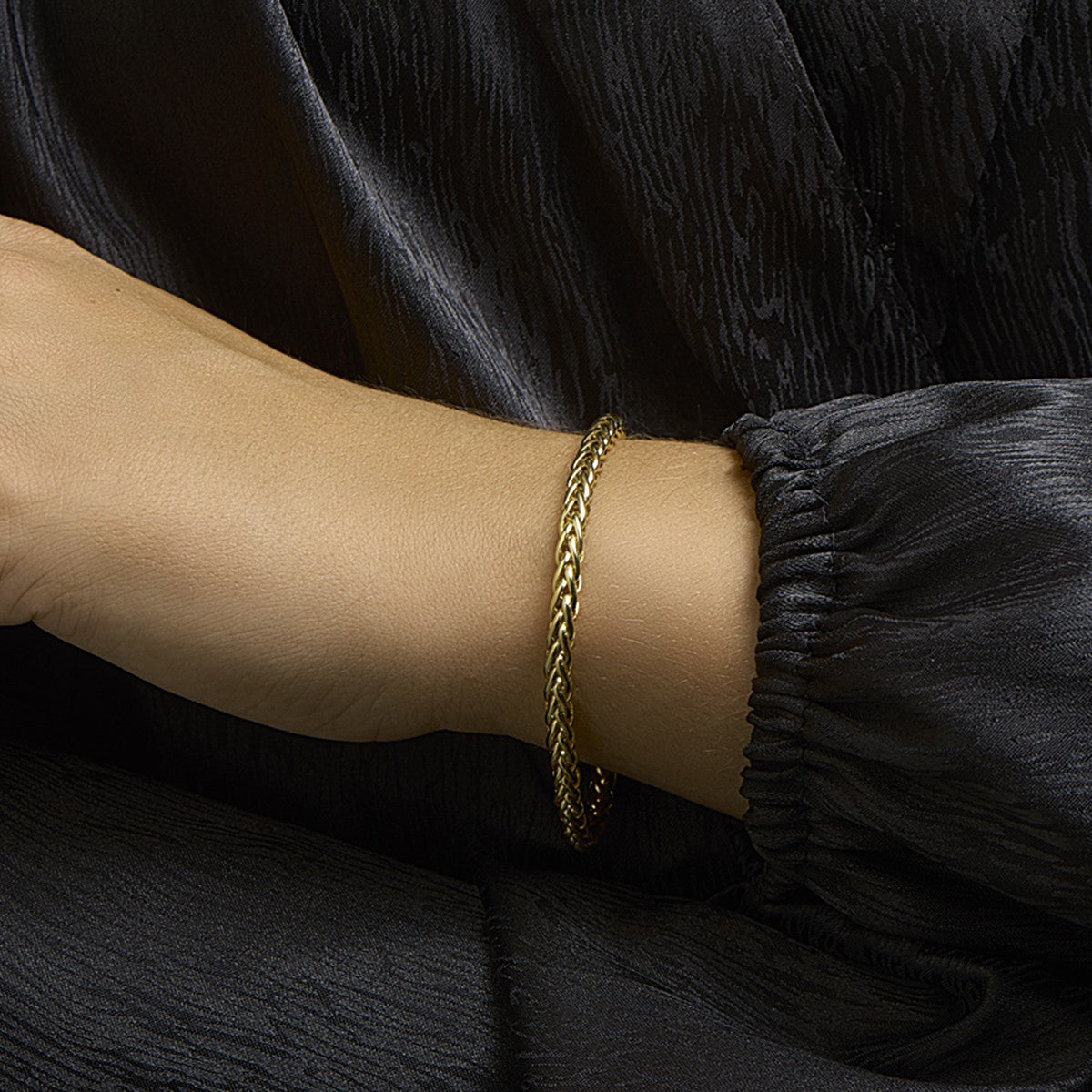 Fantasy Collection Armband vossestaart massief 4,0 mm 19 cm silgold