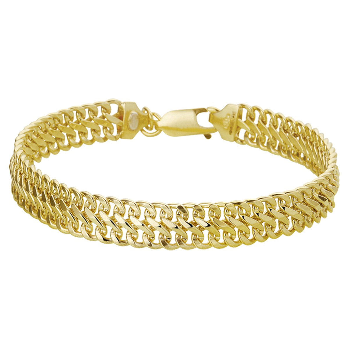 Fantasy Collection Armband dubbel gourmette massief 8 mm silgold