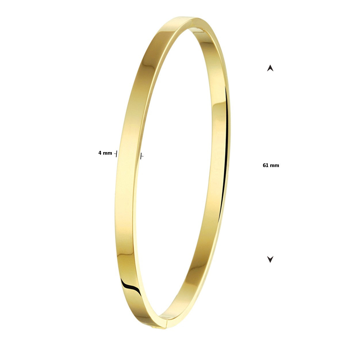 bangle scharnier massief vlakke buis 4,0 mm Zilgold (geelgoud met zilverkern) - PansiteNederland.nl