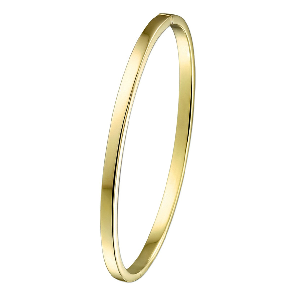 Fantasy Collection Bangle scharnier massief vlakke buis 3 x 61 mm silgold