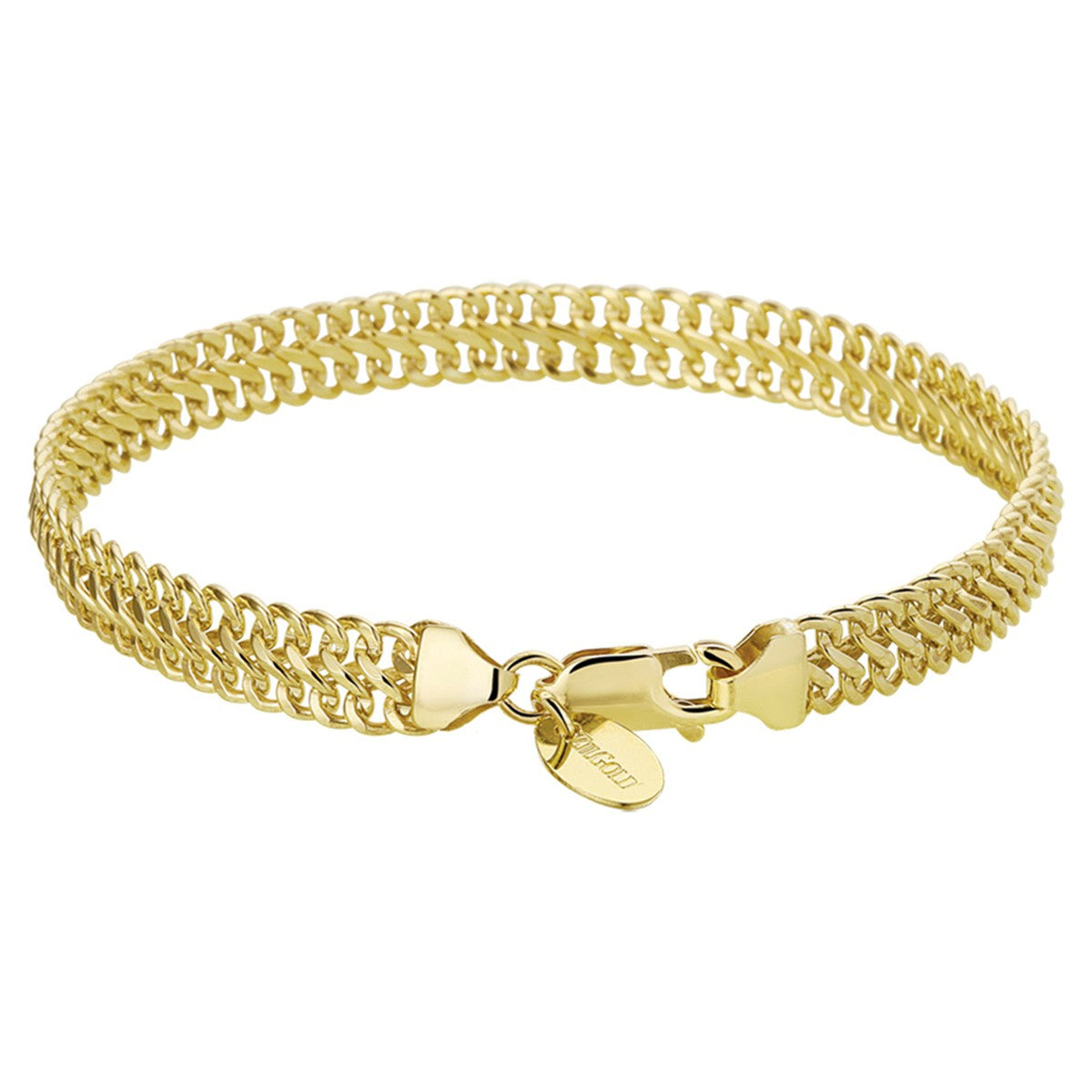 Fantasy Collection Armband dubbel gourmette massief 6,5 mm silgold