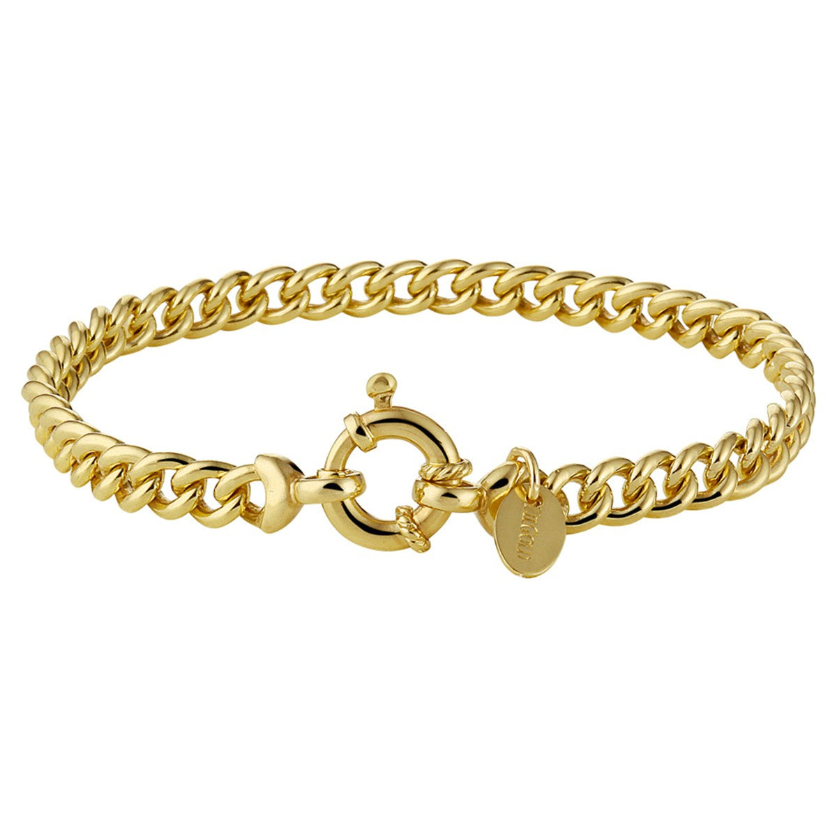 Fantasy Collection Armband gourmette massief 5,5 mm 18,5 cm met groot veerslot silgold