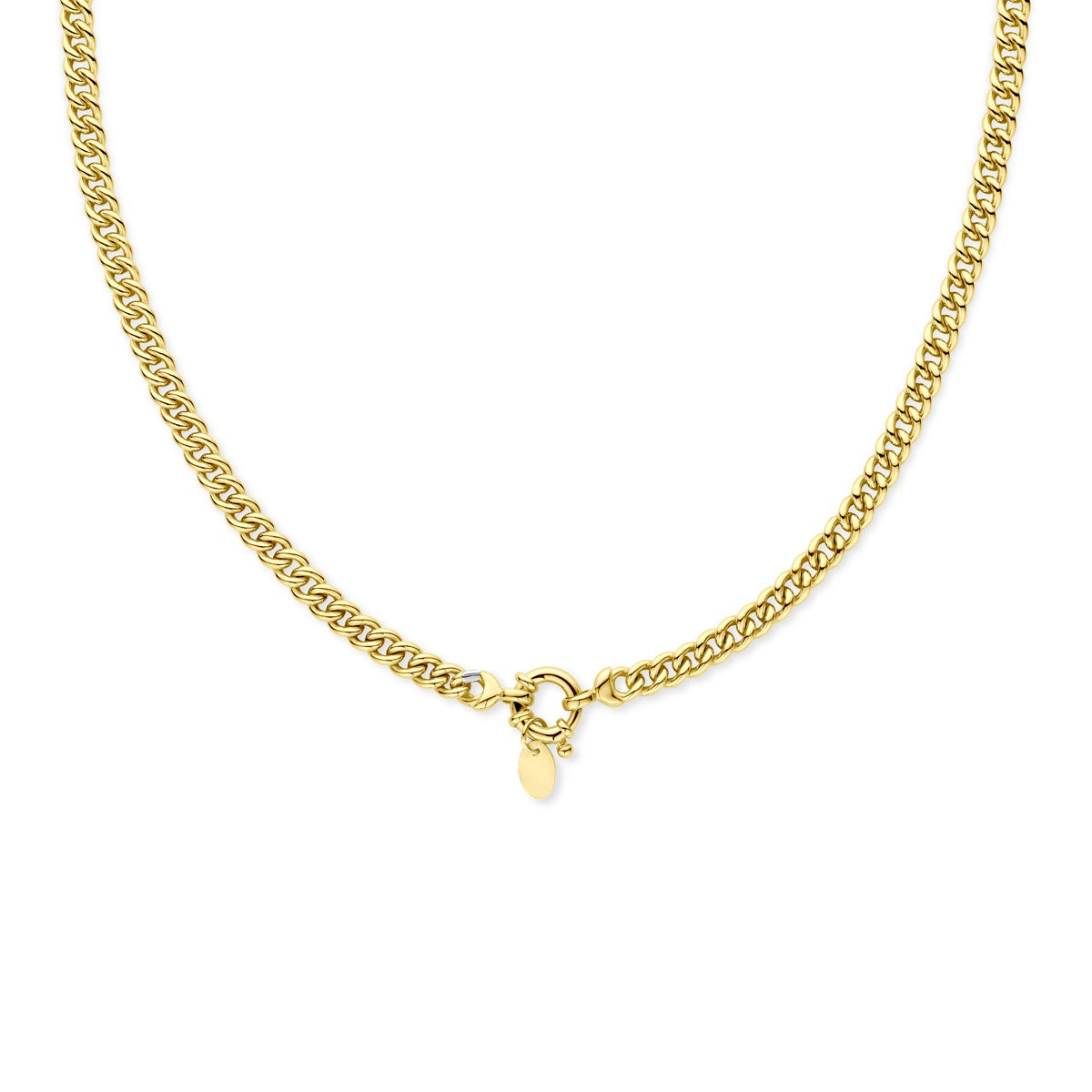 Fantasy Collection Collier gourmette massief 5,5 mm 45 cm met groot veerslot silgold