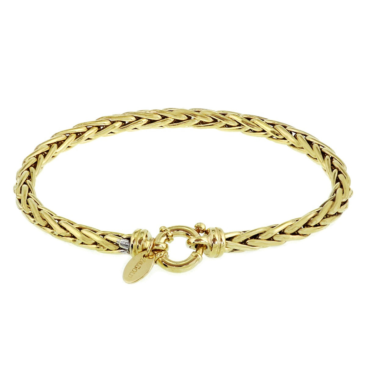 Fantasy Collection Armband vossestaart massief 4,5 mm 20 cm met groot veerslot silgold