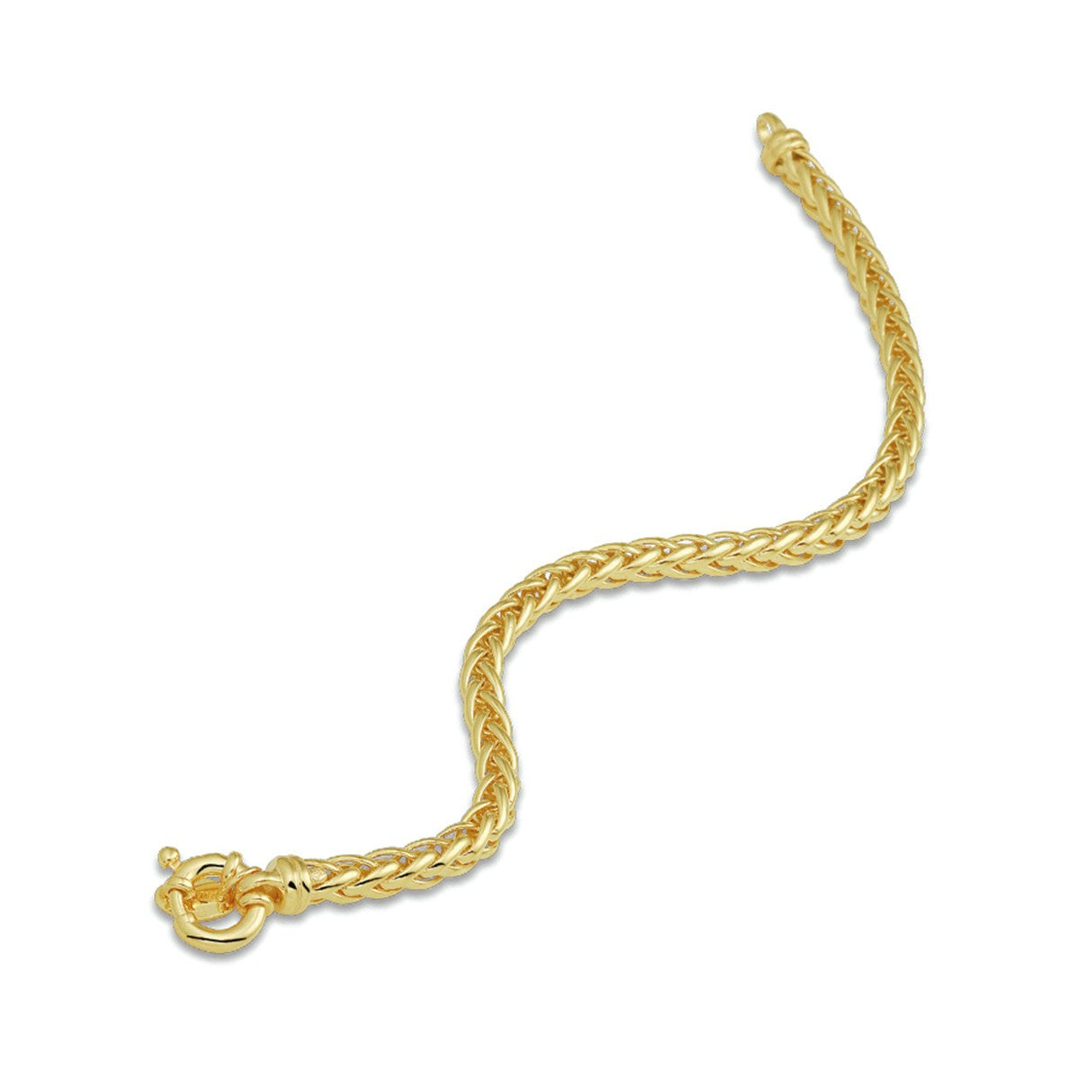 Fantasy Collection Armband vossestaart massief 4,5 mm 20 cm met groot veerslot silgold