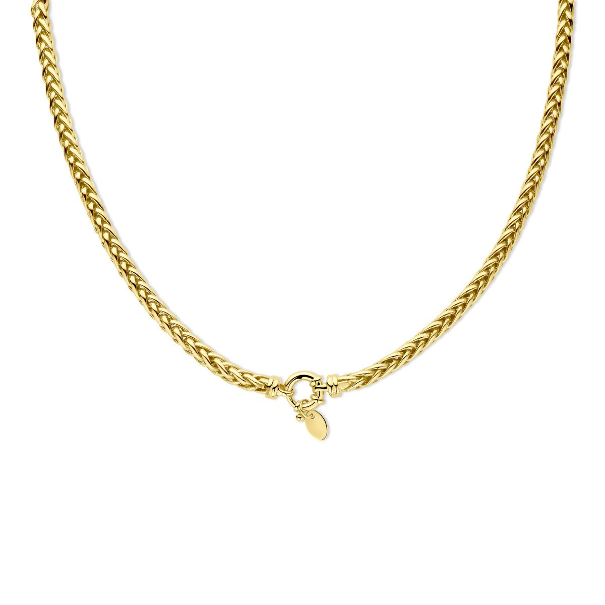 Fantasy Collection Collier vossestaart massief 4,5 mm 45,5 cm met groot veerslot silgold