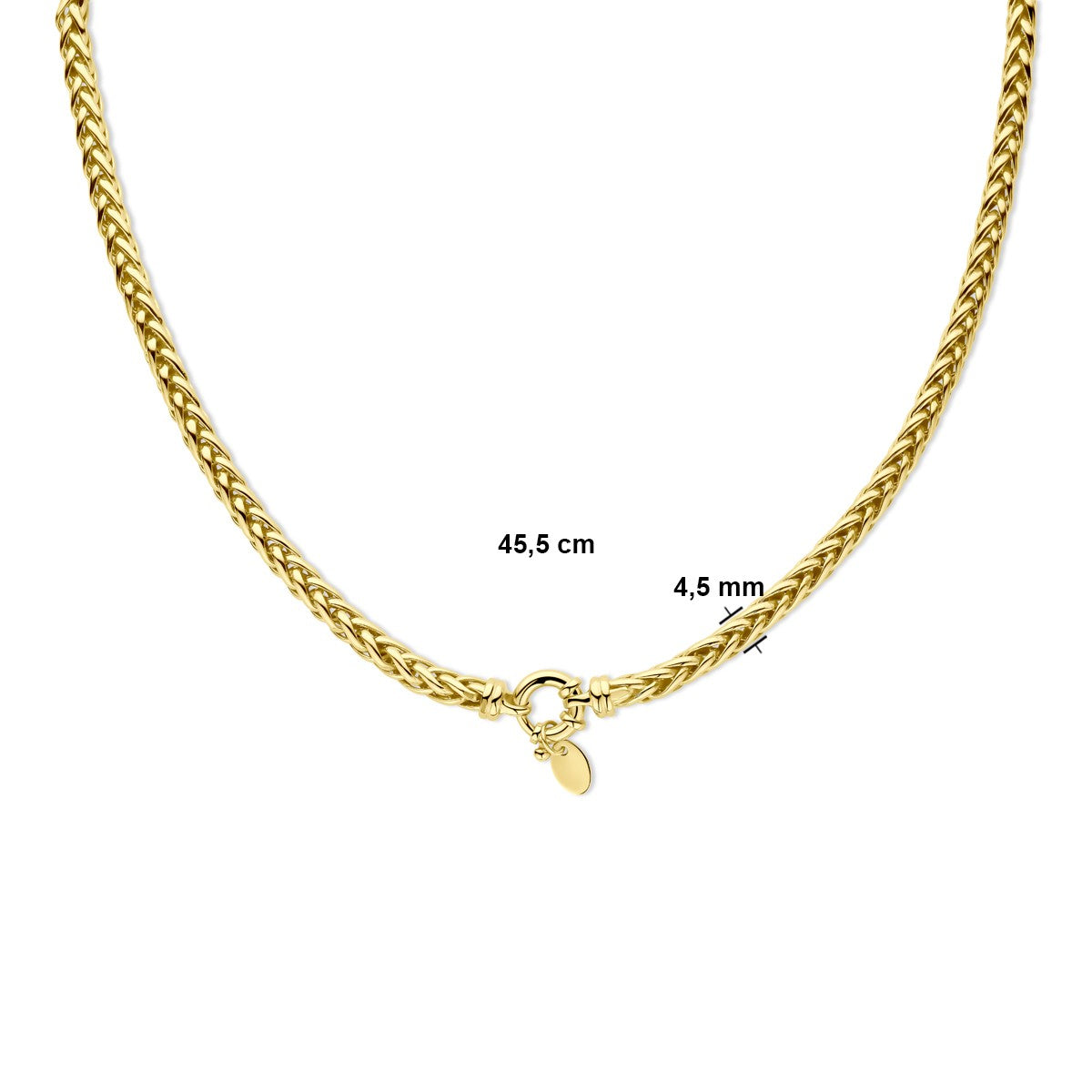 Fantasy Collection Collier vossestaart massief 4,5 mm 45,5 cm met groot veerslot silgold