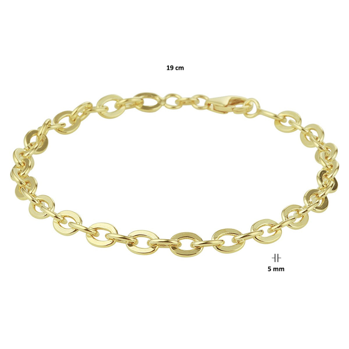Fantasy Collection Armband anker massief 5,0 mm silgold