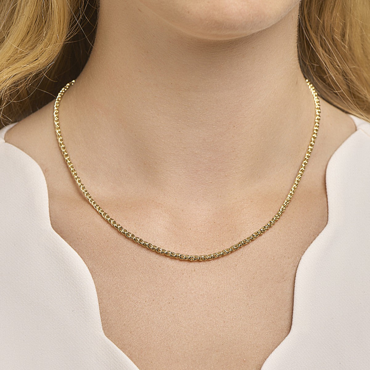 Fantasy Collection Collier draadschakel massief 2,8 mm 45 cm silgold