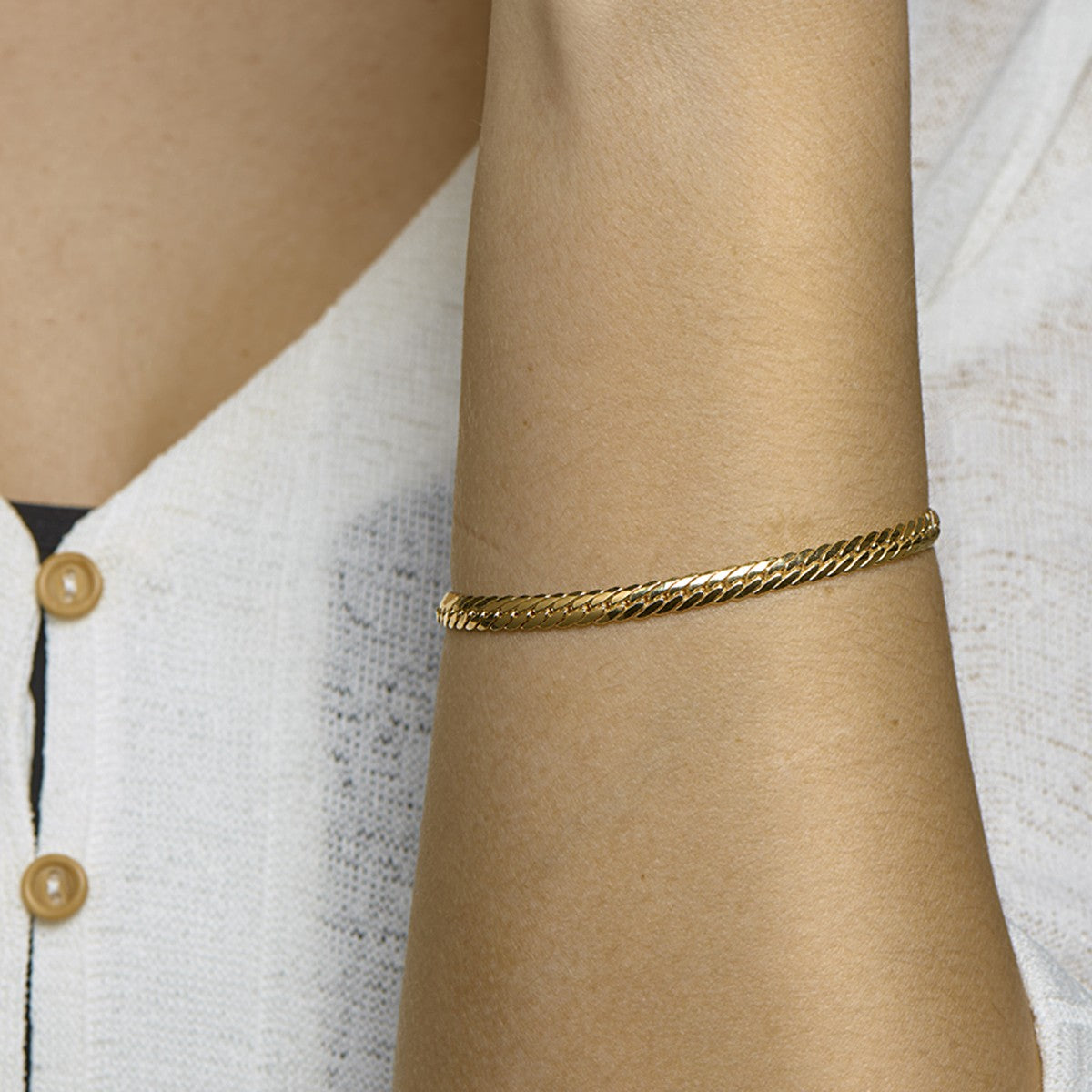 Fantasy Collection Armband gourmette massief 4,7 mm 19 cm silgold