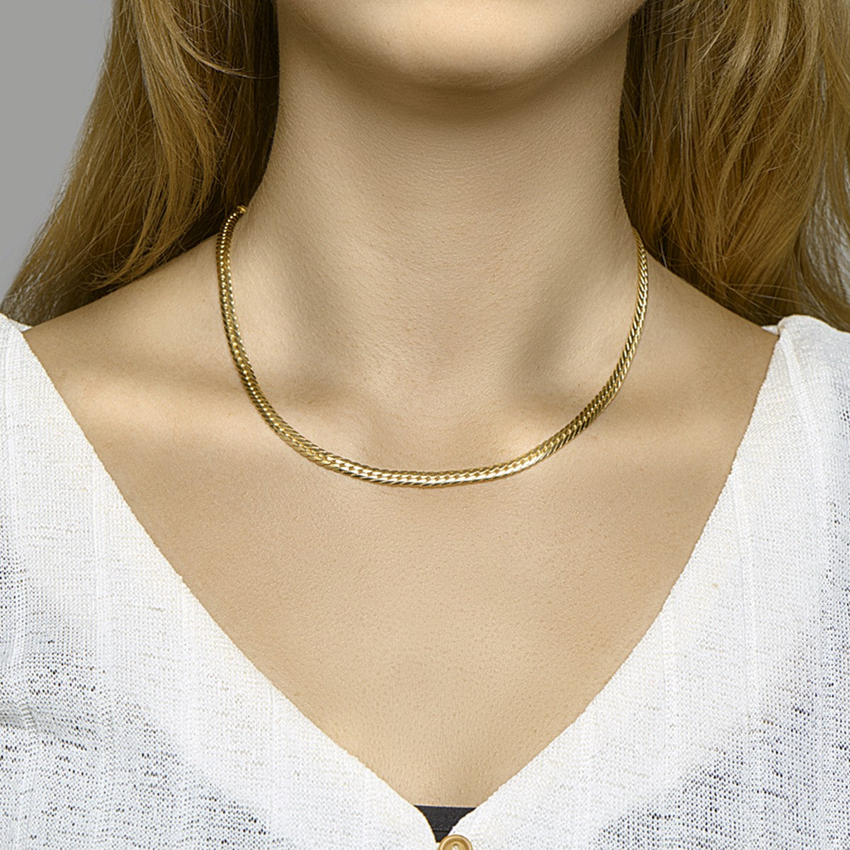Fantasy Collection Collier gourmette massief 4,7 mm 45 cm silgold