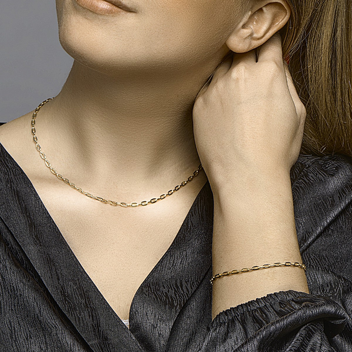 Fantasy Collection Armband anker massief 3,0 mm 19 cm silgold