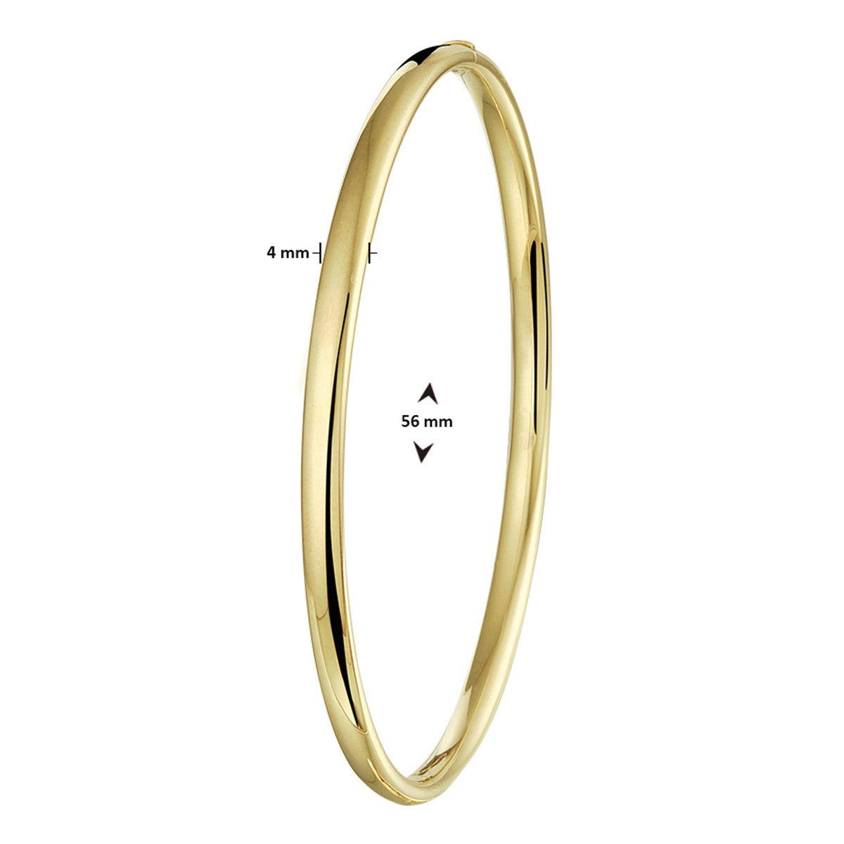 Fantasy Collection Bangle scharnier massief ovale buis 4,0 mm silgold