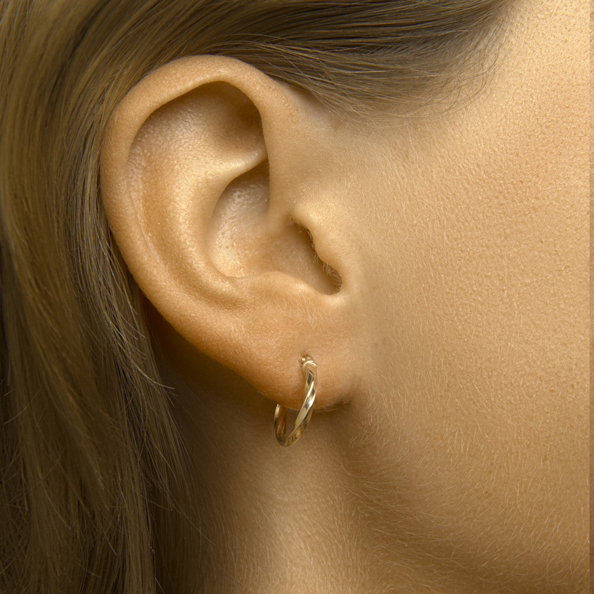 Fantasy Collection Oorbellen gedraaide buis 2,0 mm silgold - PSN5000254